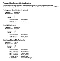 High-Bandwidth Applications Report Screen Shot