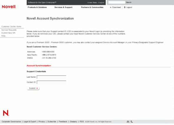 Screen shot of the Account Synchronization page